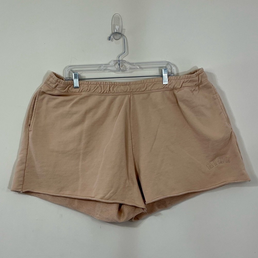 Nike Tan Cotton Raw Hem Lounge Shorts